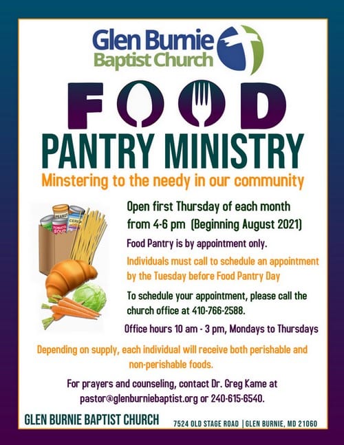 Glen Burnie Baptist Church Food Pantry - FoodPantries.org